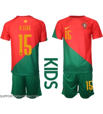 Portugal Rafael Leao #15 Hemmatröja Barn VM 2022 Kortärmad (+ korta byxor)